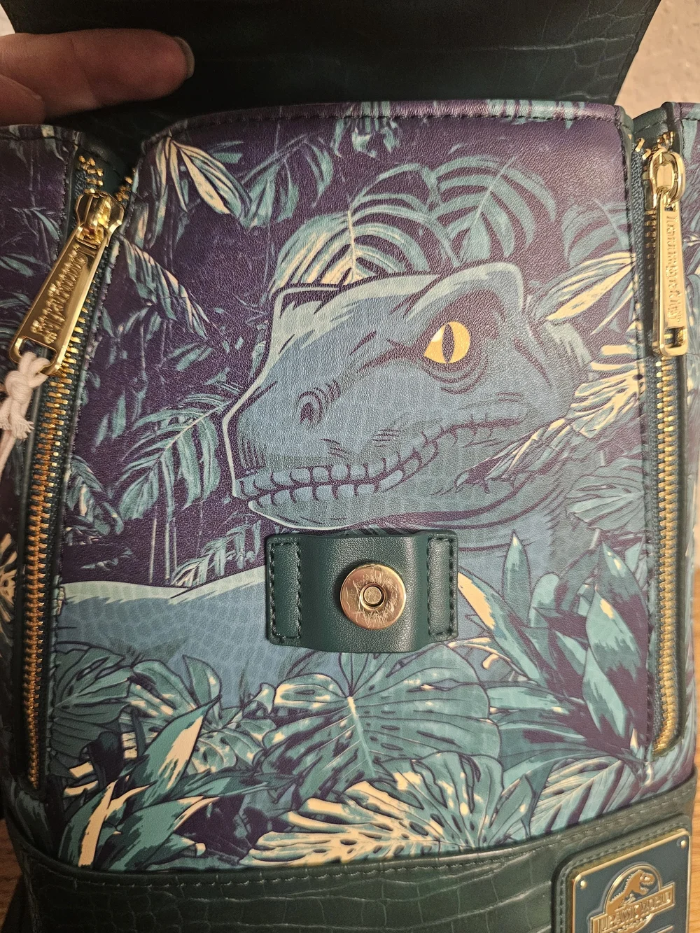 Loungefly Jurassic World Jungle Velociraptor Glow Drawstring Mini Backpack - NWT